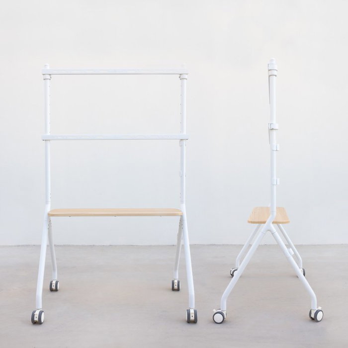 TooQ Soporte de Suelo con Ruedas iLOVE FS20207M-W para TV de 49-80" hasta 50kg Blanco y Haya